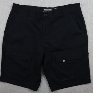 Ecko Unltd Shorts Mens 36 Cargo Flap Pocket Casual Stretch Flex Nylon Logo Black